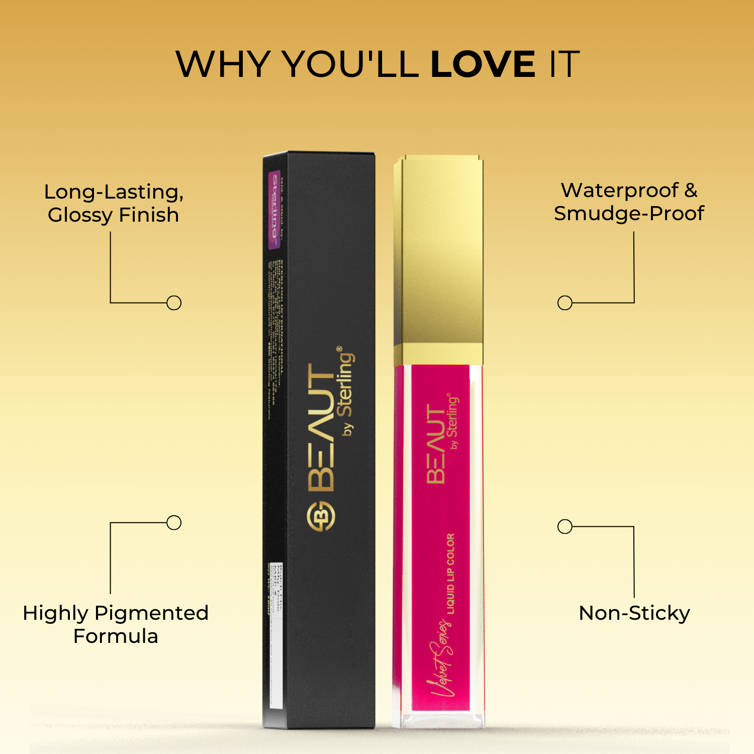 Super Lustrous Intense Glossy Liquid Lip Color, 12HR Long Stay, Smudge-Proof & Transfer-Proof