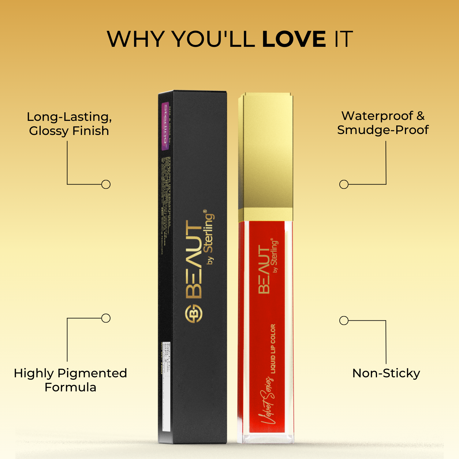 Super Lustrous Intense Glossy Liquid Lip Color, 12HR Long Stay, Smudge-Proof & Transfer-Proof