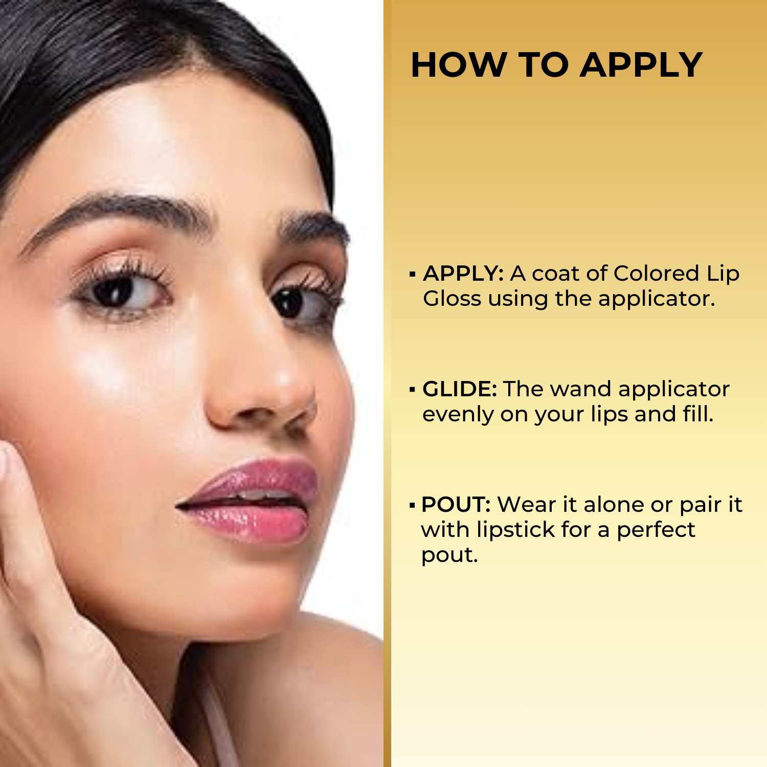 Vitamin-E Rich Colored Lip Gloss, Gives High Shine Glossy Finish for Fuller & Plump Lips, Lightweight & Non-Sticky (4.5 ml)