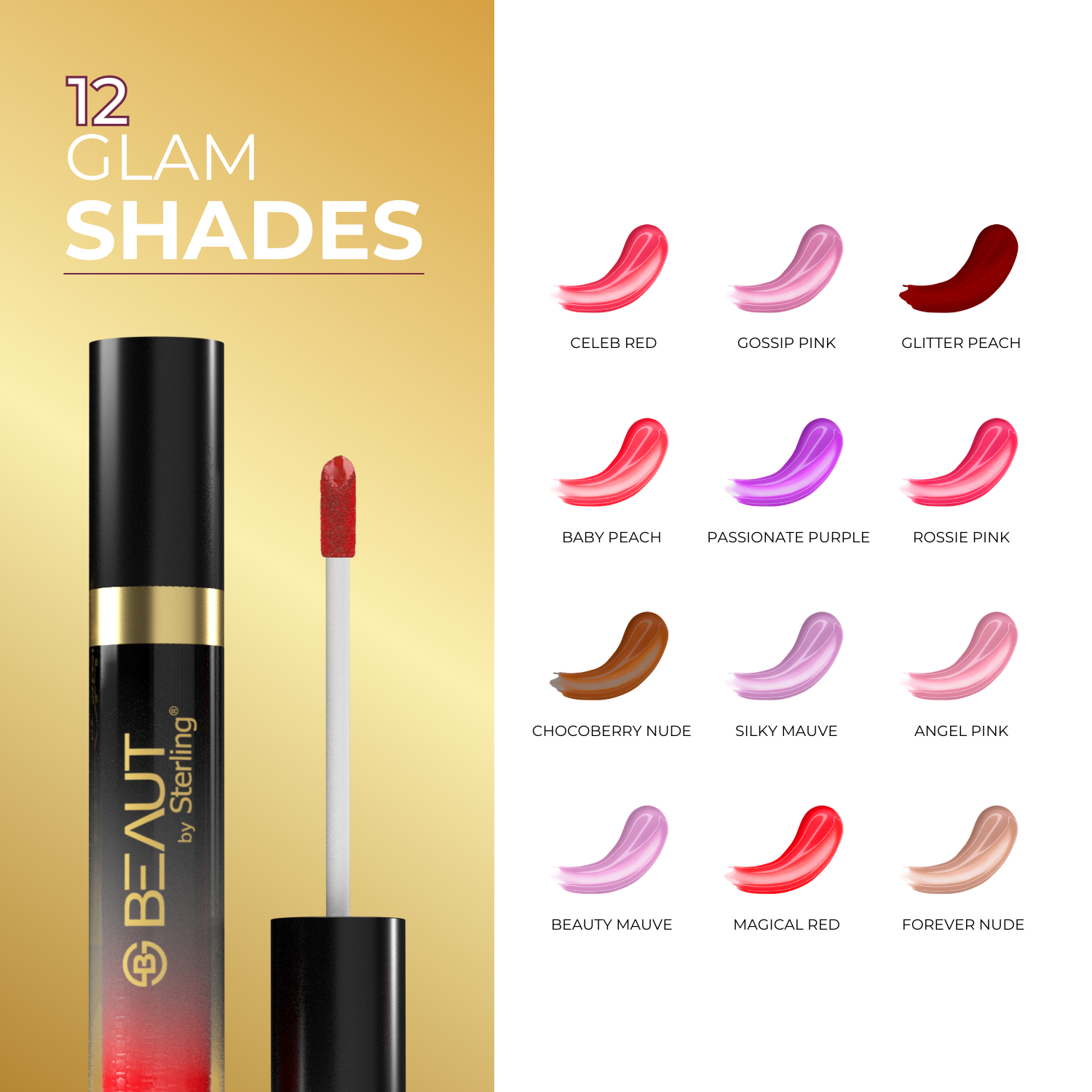 Vitamin-E Rich Colored Lip Gloss, Gives High Shine Glossy Finish for Fuller & Plump Lips, Lightweight & Non-Sticky (4.5 ml)