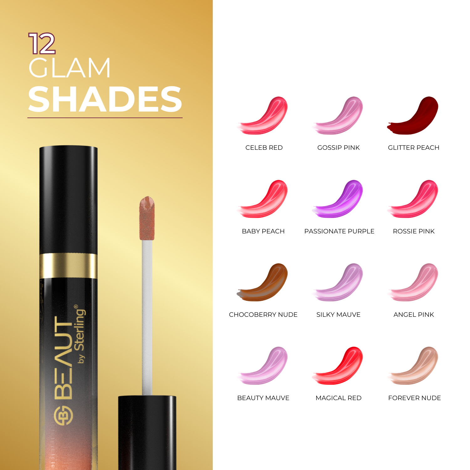 Vitamin-E Rich Colored Lip Gloss, Gives High Shine Glossy Finish for Fuller & Plump Lips, Lightweight & Non-Sticky (4.5 ml)