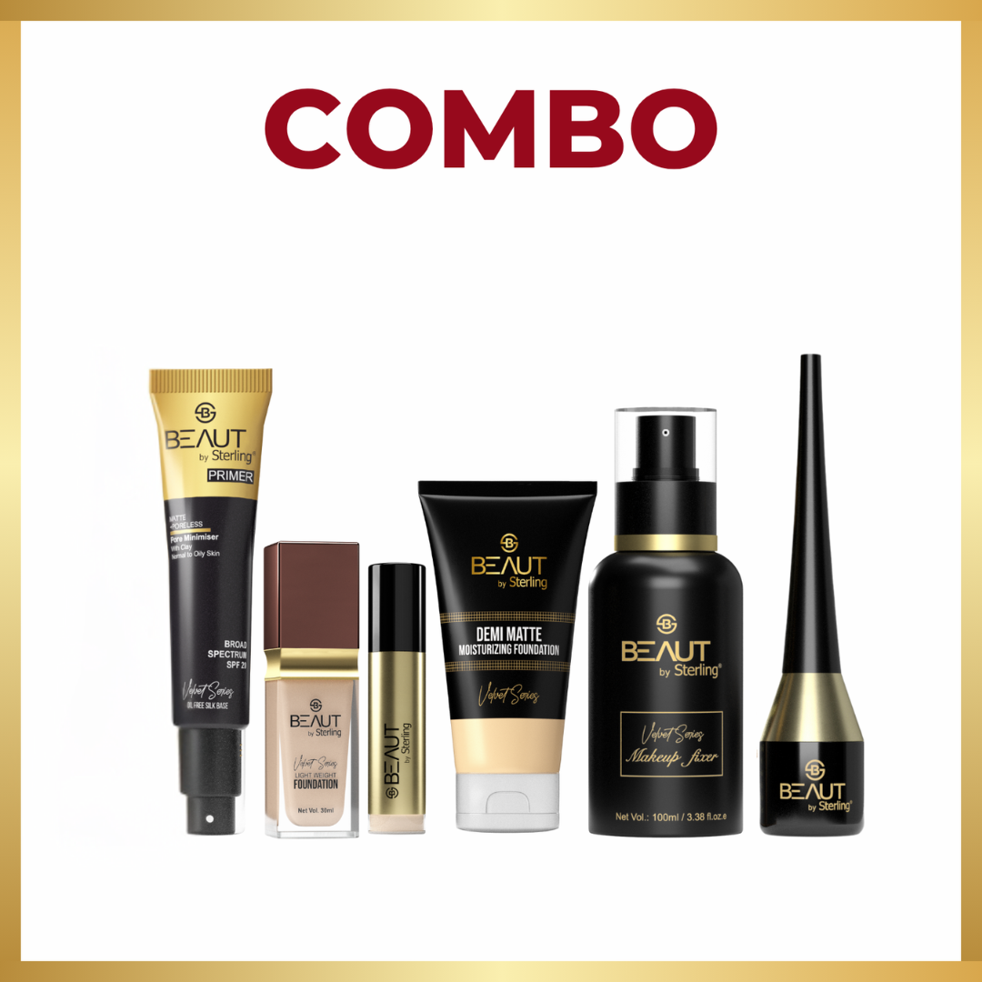 Sterling 5-in-1 Festive Face Makeup Kit – Long-Wear Foundation, Primer, Concealer, Eyeliner & Fixer for Flawless Radiance