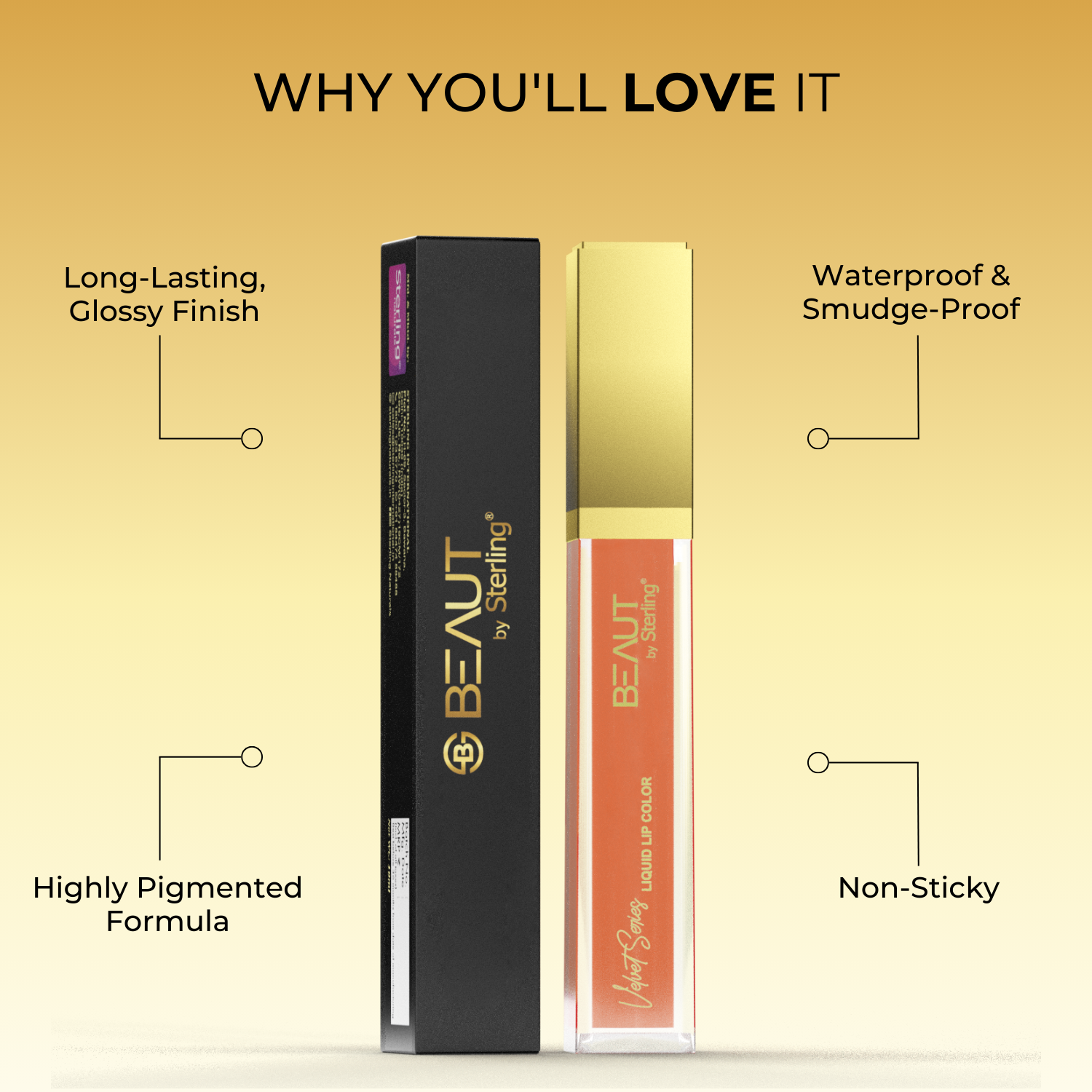 Super Lustrous Intense Glossy Liquid Lip Color, 12HR Long Stay, Smudge-Proof & Transfer-Proof (5 ml)