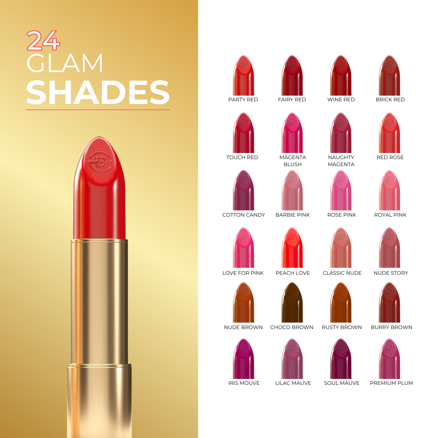 Super Lustrous Intense Glossy Lipstick, 12HR Long Stay, Smudge-Proof & Transfer-Proof (4 g)