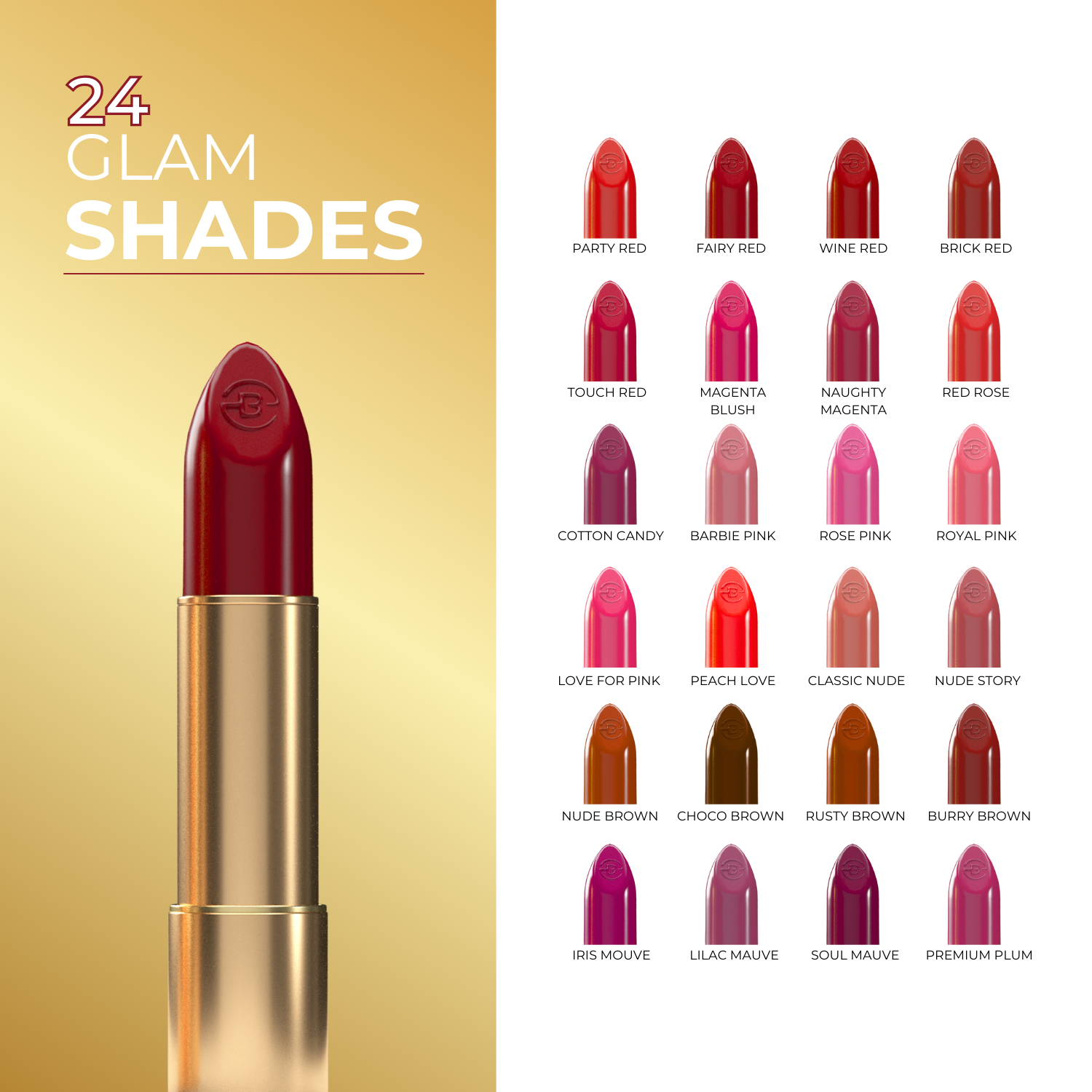 Super Lustrous Intense Glossy Lipstick, 12HR Long Stay, Smudge-Proof & Transfer-Proof (4 g)