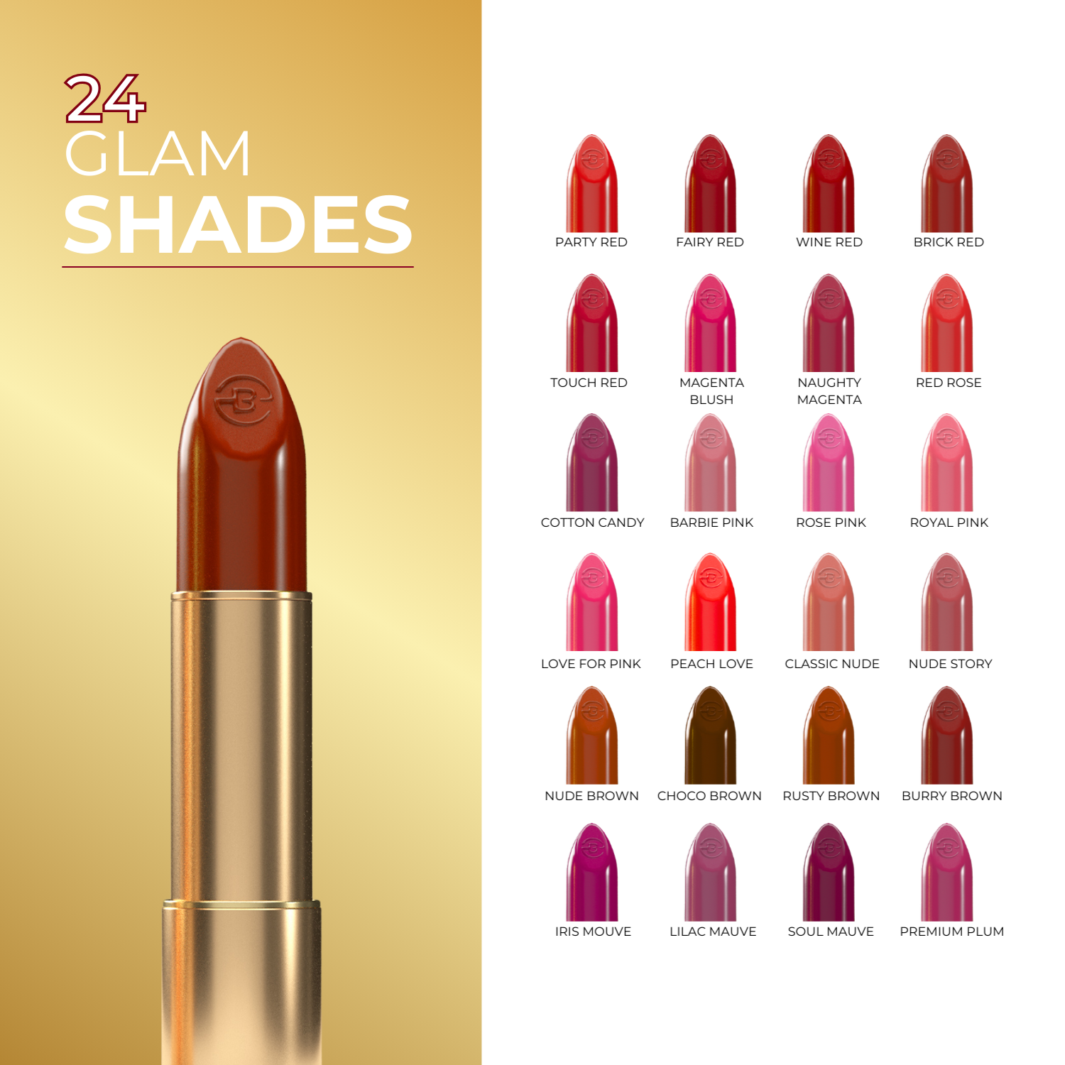 Super Lustrous Intense Glossy Lipstick, 12HR Long Stay, Smudge-Proof & Transfer-Proof (4 g)