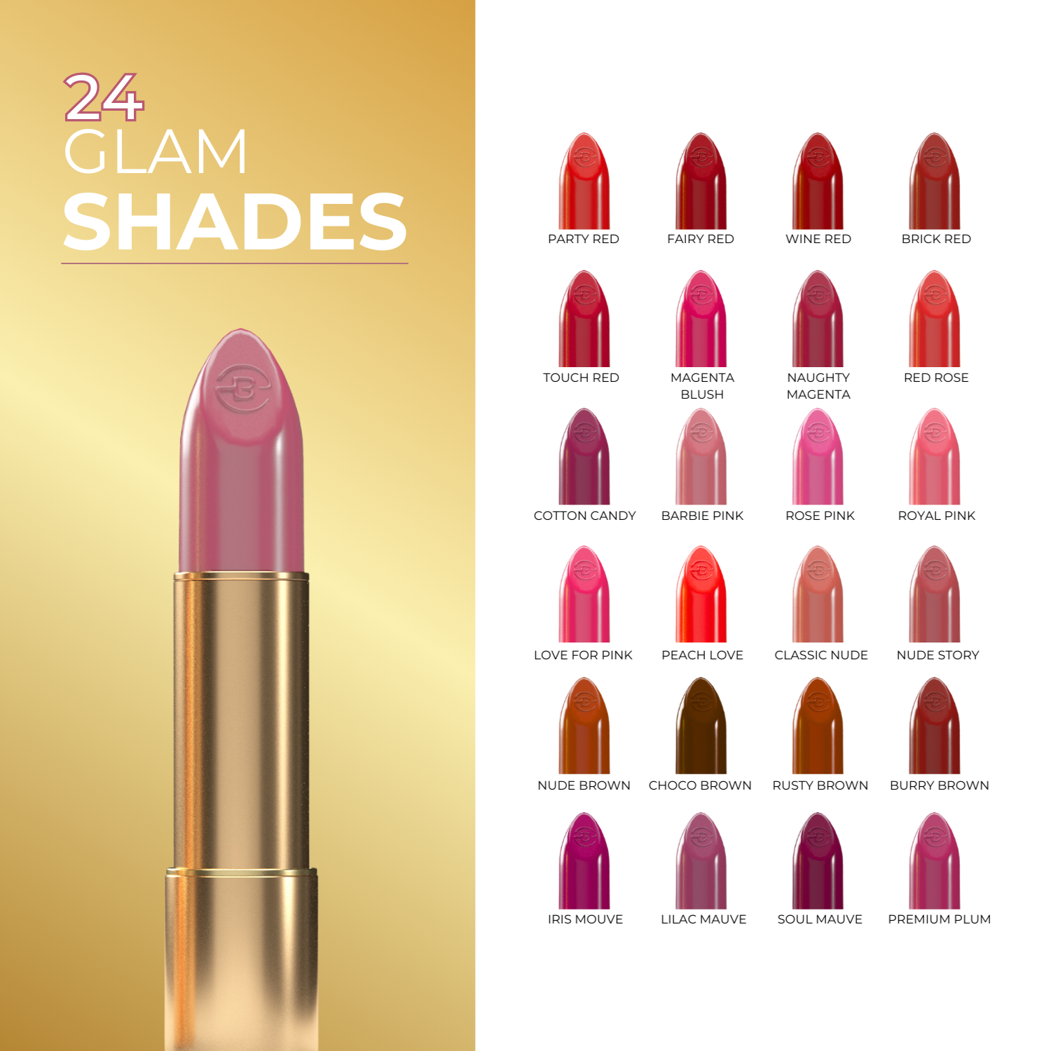 Super Lustrous Intense Glossy Lipstick, 12HR Long Stay, Smudge-Proof & Transfer-Proof (4 g)