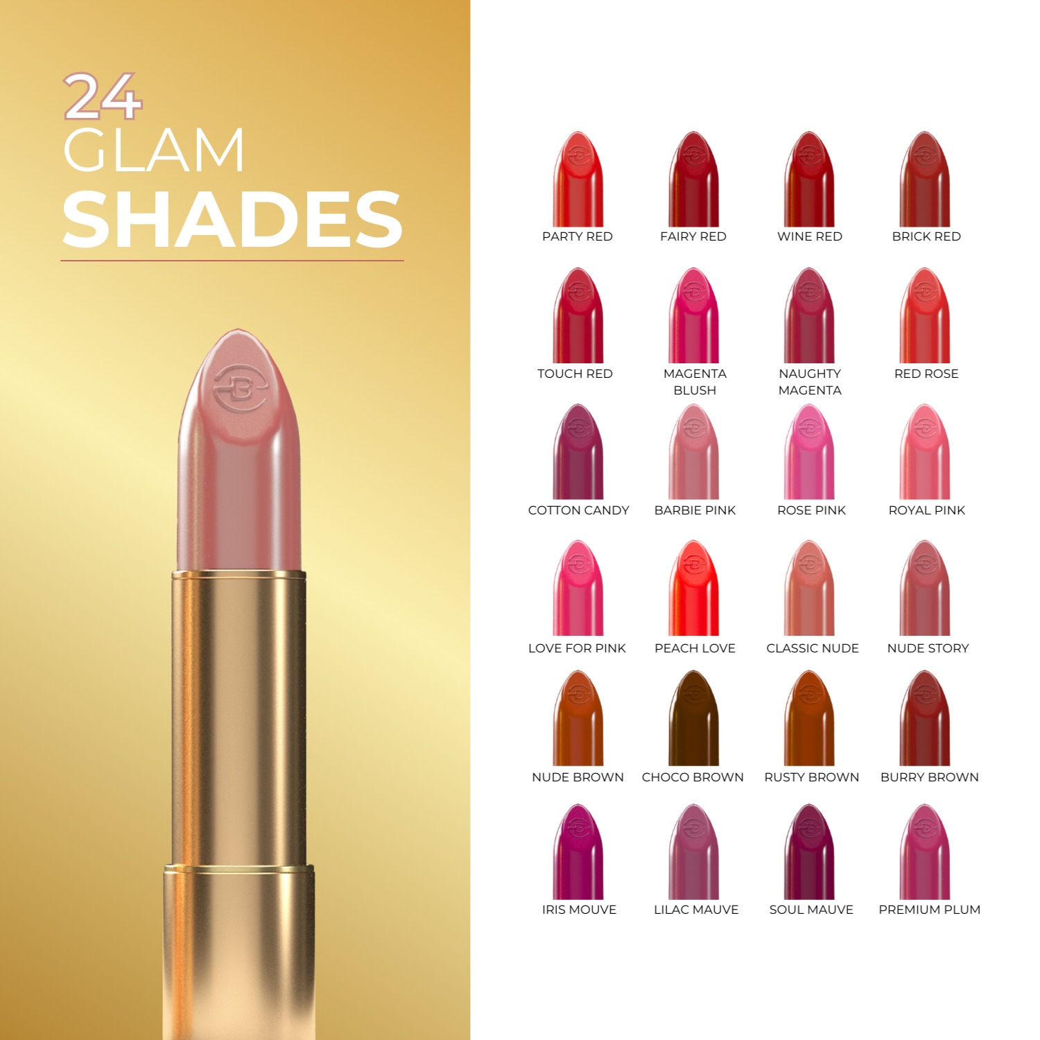 Super Lustrous Intense Glossy Lipstick, 12HR Long Stay, Smudge-Proof & Transfer-Proof (4 g)