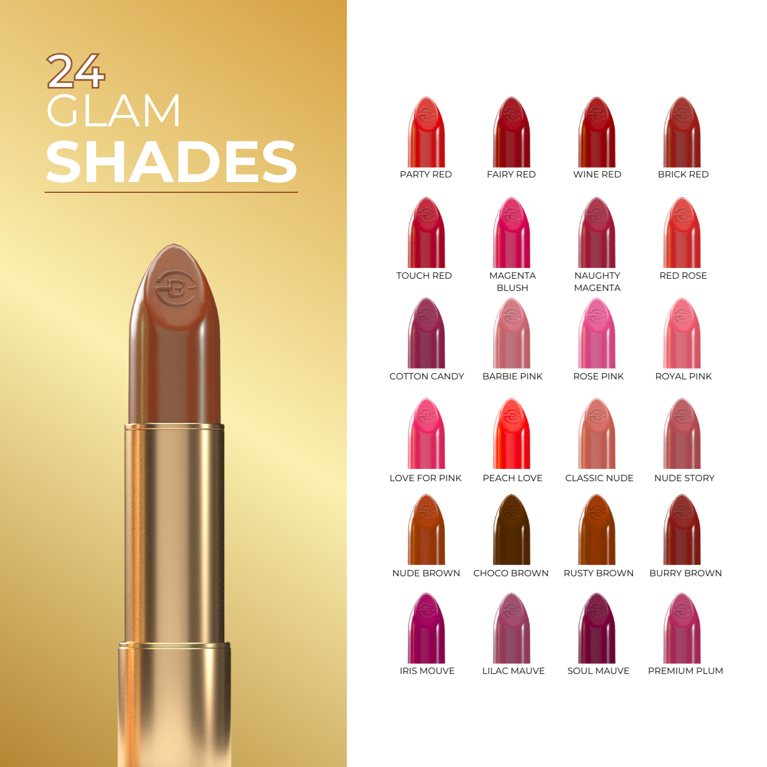 Super Lustrous Intense Glossy Lipstick, 12HR Long Stay, Smudge-Proof & Transfer-Proof (4 g)