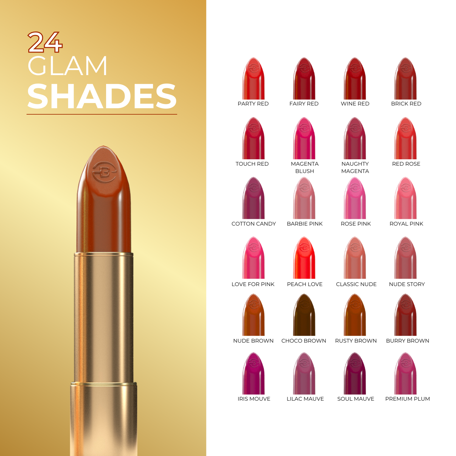 Super Lustrous Intense Glossy Lipstick, 12HR Long Stay, Smudge-Proof & Transfer-Proof (4 g)