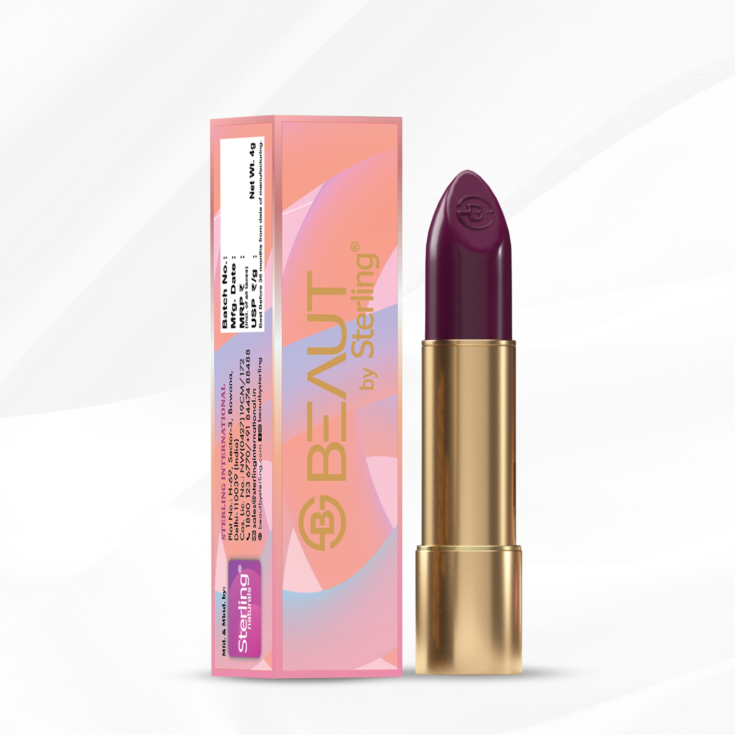 Super Lustrous Intense Glossy Lipstick, 12HR Long Stay, Smudge-Proof & Transfer-Proof (4 g)