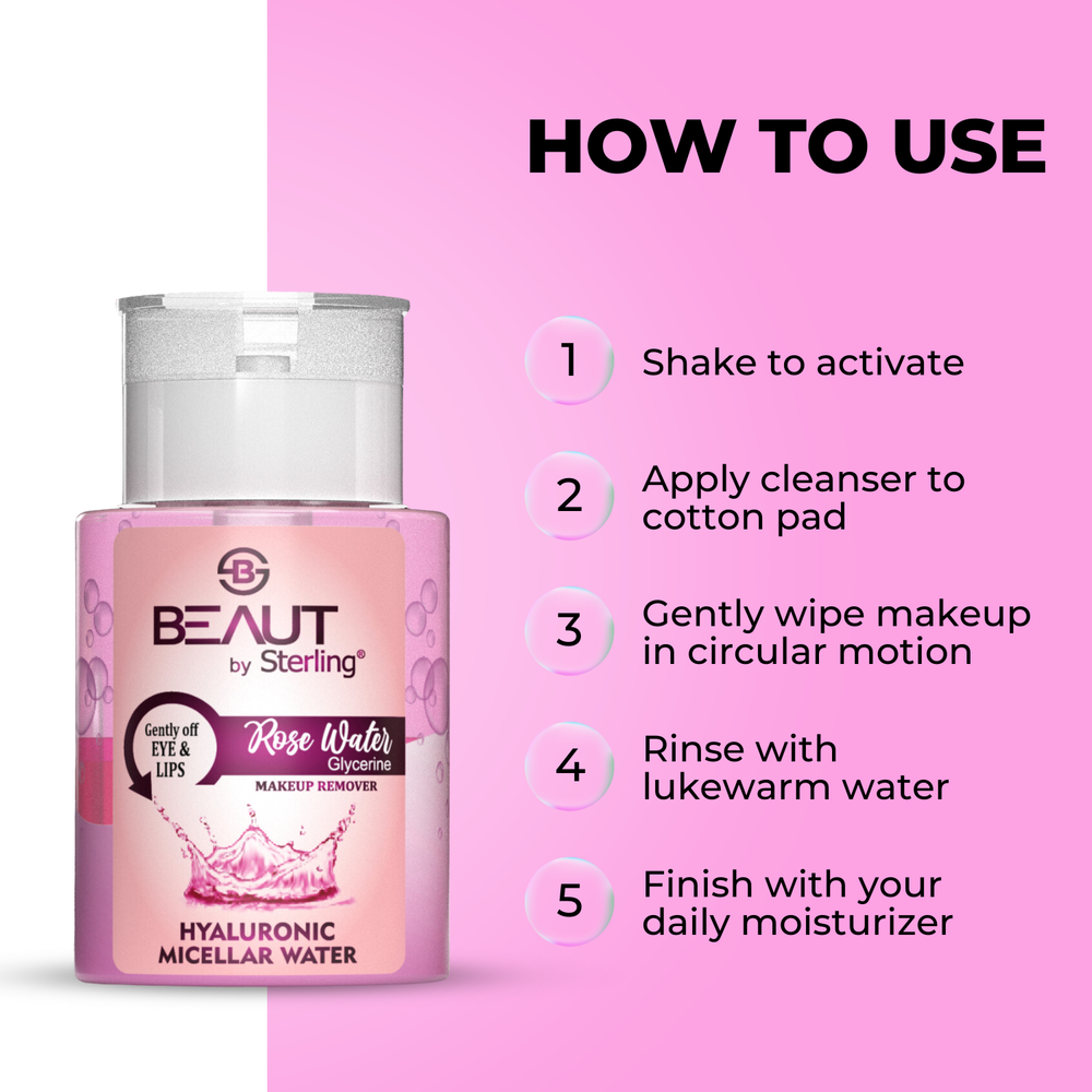 Micellar Cleansing Water & Makeup Remover - Rose